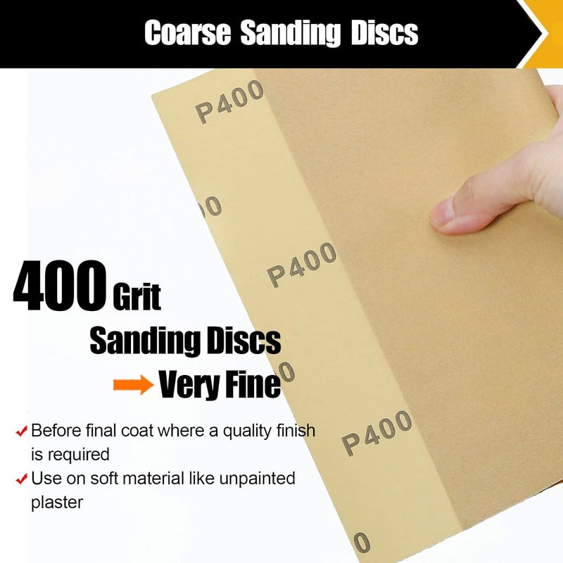 BOSHCRAFT 400 Grit Sandpaper, Sandpaper Assortment Sandpaper for Wood Metal Furniture Hand Sander Sand Paper Set Sandpaper Sheets Cut for Use 9" x 11"/12 Sheets - Image 2